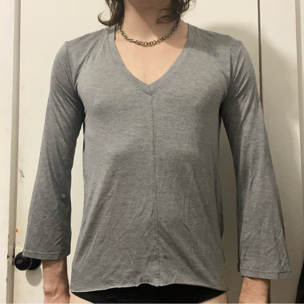 Helmut Lang Grey Cotton Long Sleeve